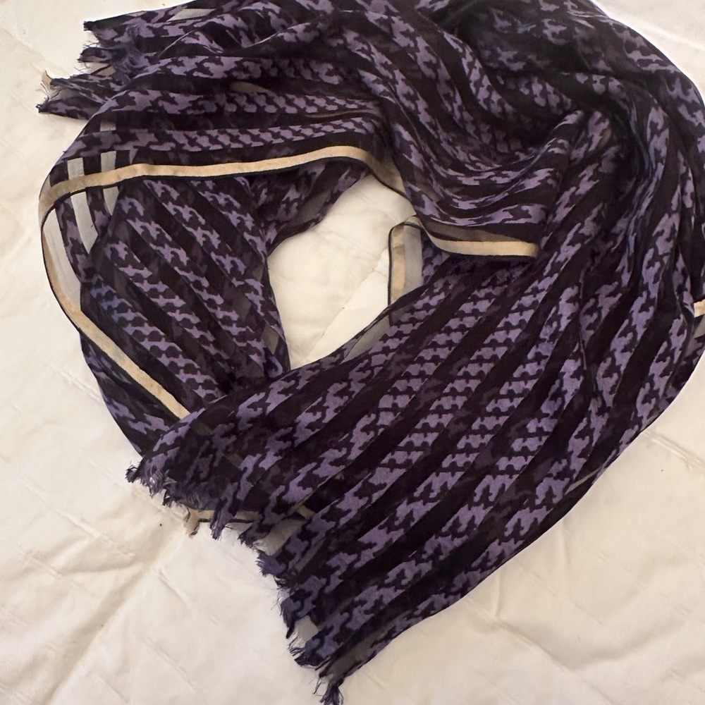 Giorgio Armani Purple and Black Patterned Scarf